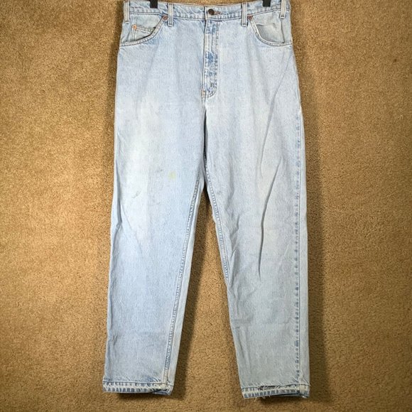 Vintage LEVI’S Mens Jeans Sz 36x30 Orange Tab 550 Relaxed Tapered Light Wash 90s - Picture 1 of 12